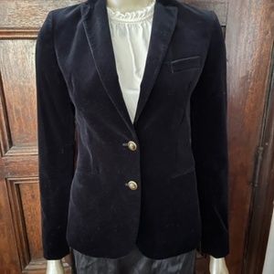 Massimo Dutti, dark blue velvet blazer, size S